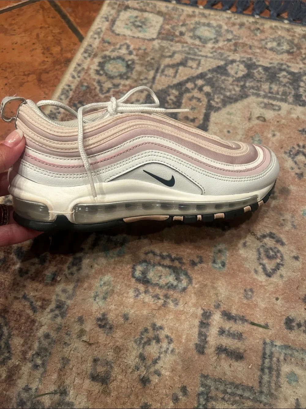 Nike Women’s Air Max 97 Sneakers - White, Light Pink & Beige